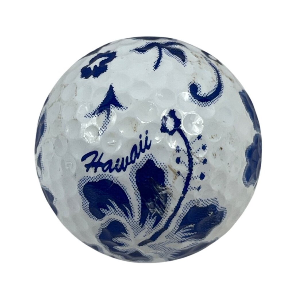 Hawaii Blue Hibiscus Golf Ball With Floral Design & Text 41m